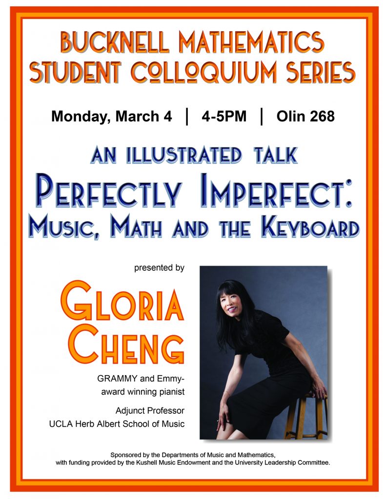 Poster for the talk by Prof. Gloria Cheng. Contains a picture of her along with the title of the talk and day/time information. 