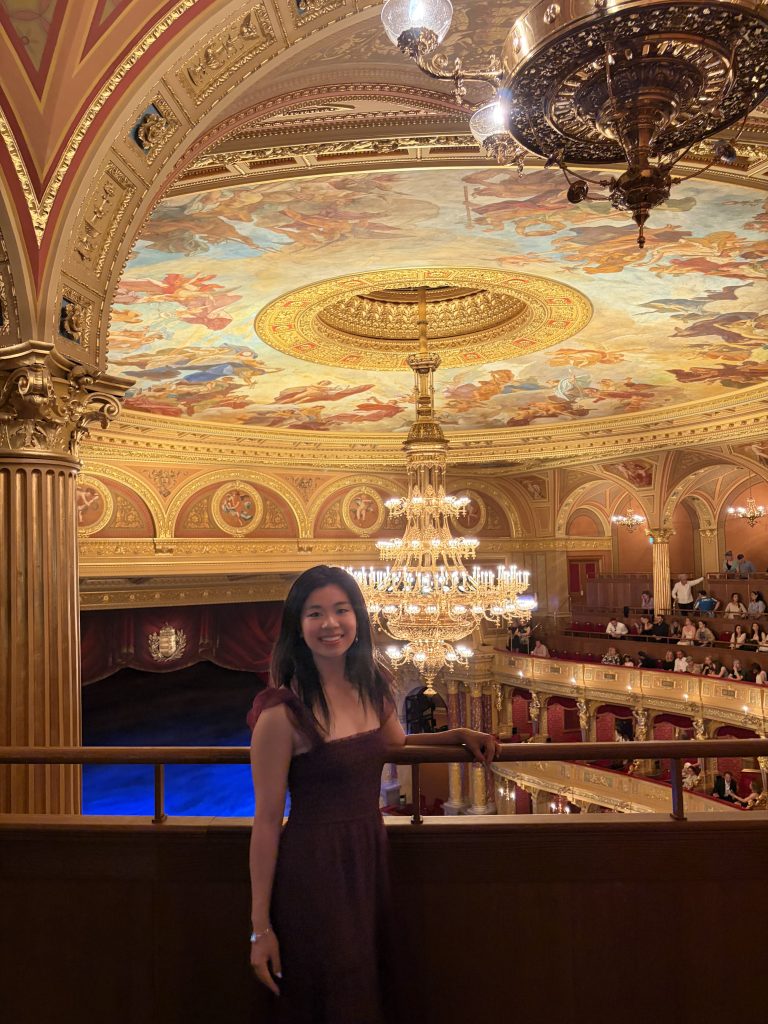 Celine watching the Swan Lake in the Hungarian State Opera