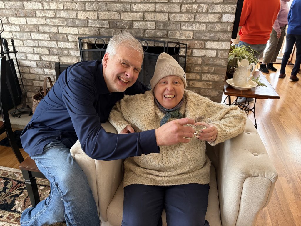 Bonnie and her husband Paul at her retirement part.