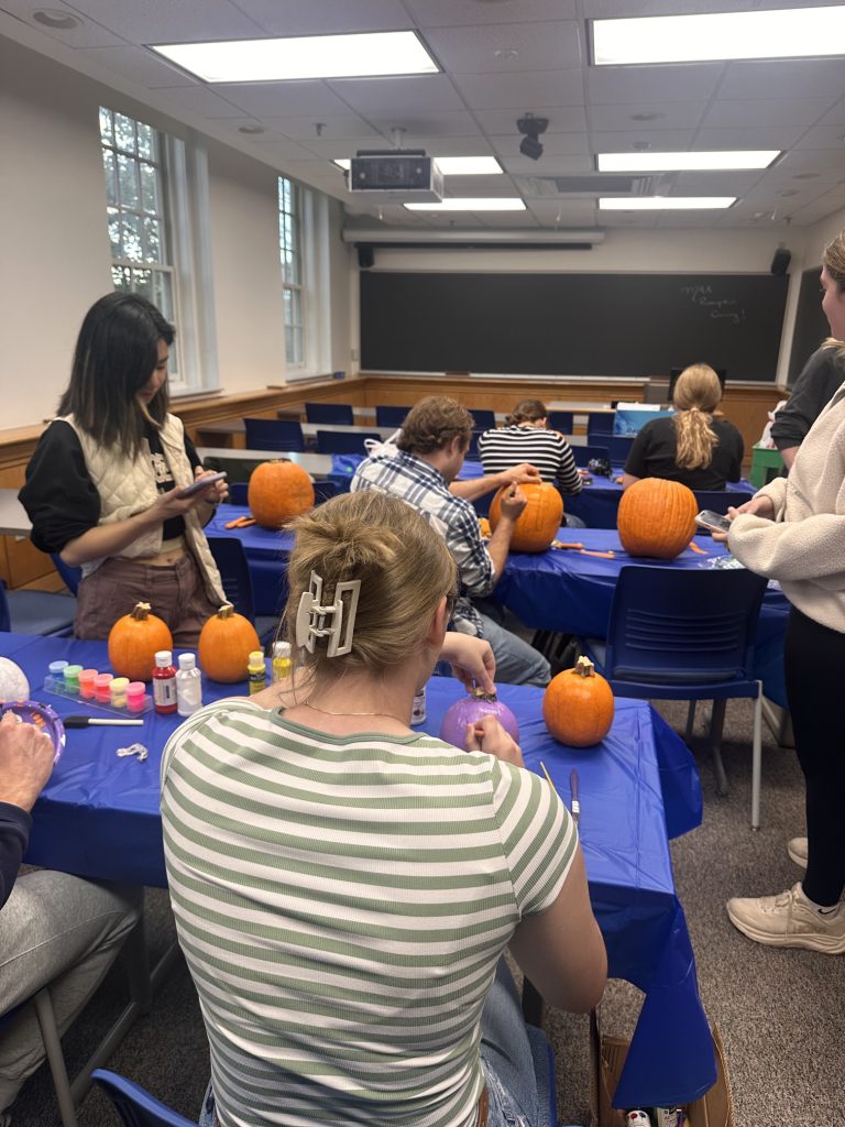 MAA student club pumpkin painting and carving event
