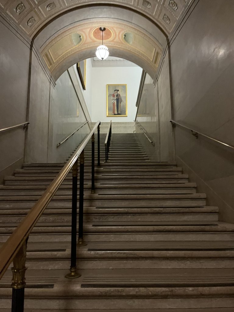 Stairway into a building on Columbia University's campus